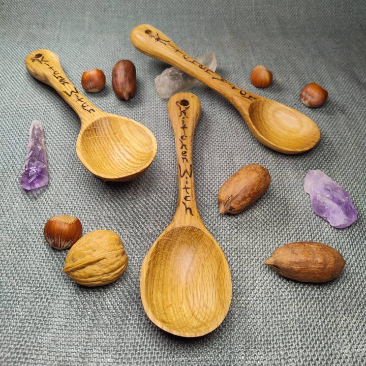 Chaos Woods - Wholesale Kitchen Spoon - Wood Spoon "Kitchen Witch" or customizable - Hand carved Oak