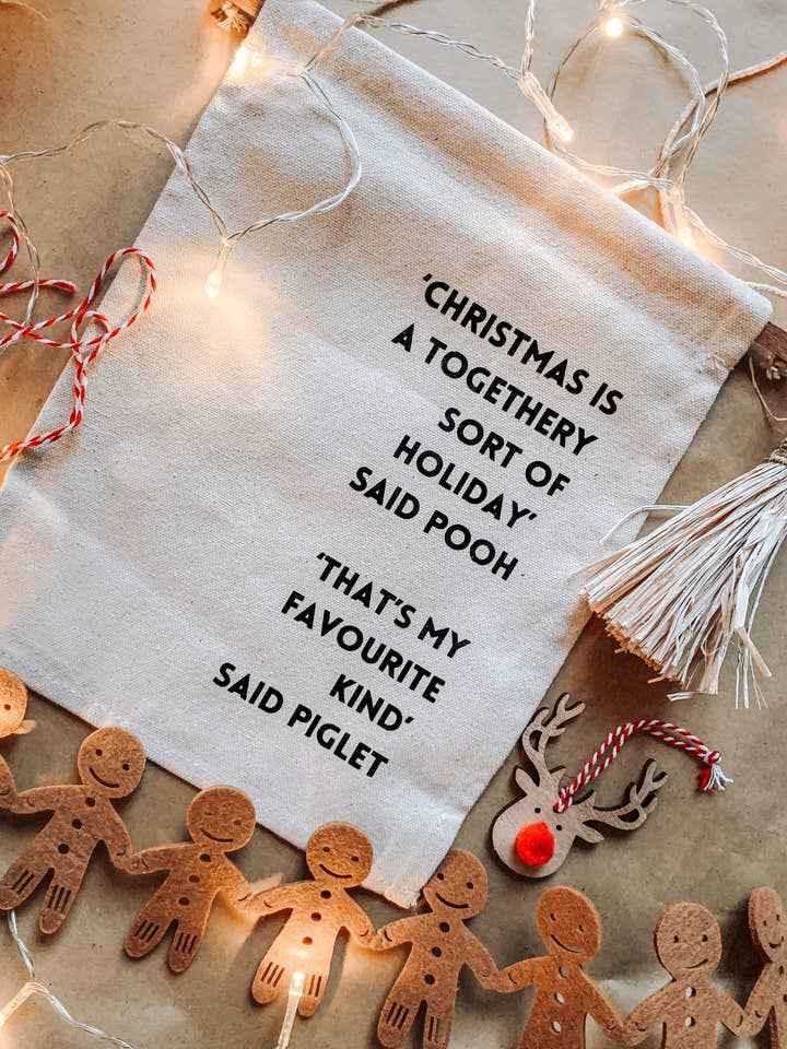 Julepynt Sammen Ferie A4 lærred flag/banner/vimpel for engroshandel hos Dottie Wombat