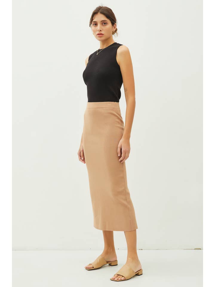 Be Cool - Wholesale Skirt - Women's - KNITTED HIGH RISE MIDI SKIRT2