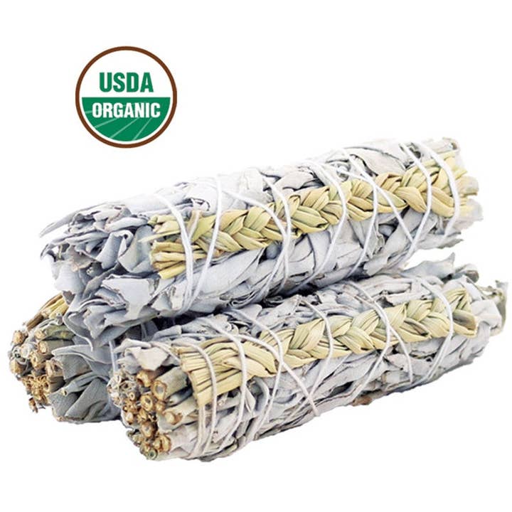 Designs by Deekay Inc. - Wholesale Smudge Stick - White Sage & Sweetgrass Smudge Stick (4 in.)