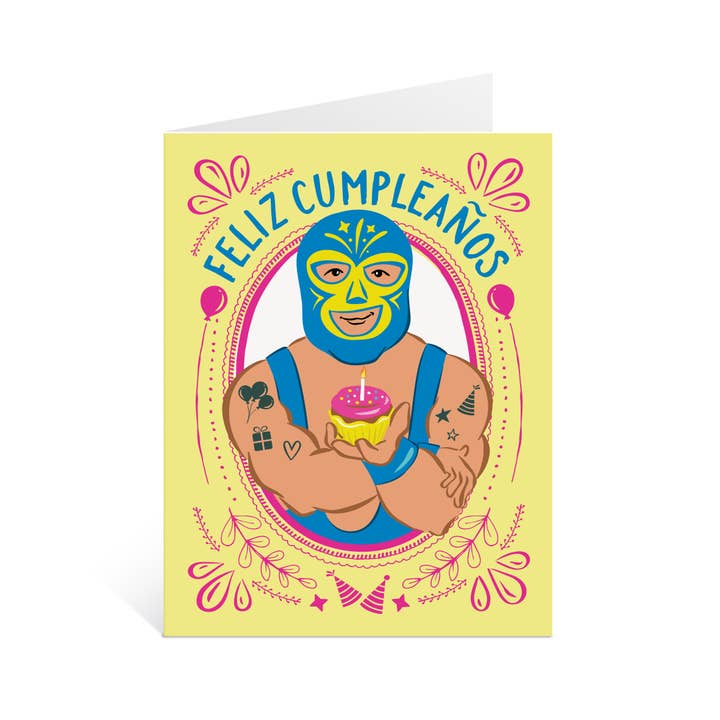 Lucy Loves Paper - Wholesale Birthday Card - Lucha Libre Feliz Cumpleaños | Birthday Card In Spanish (A2)2