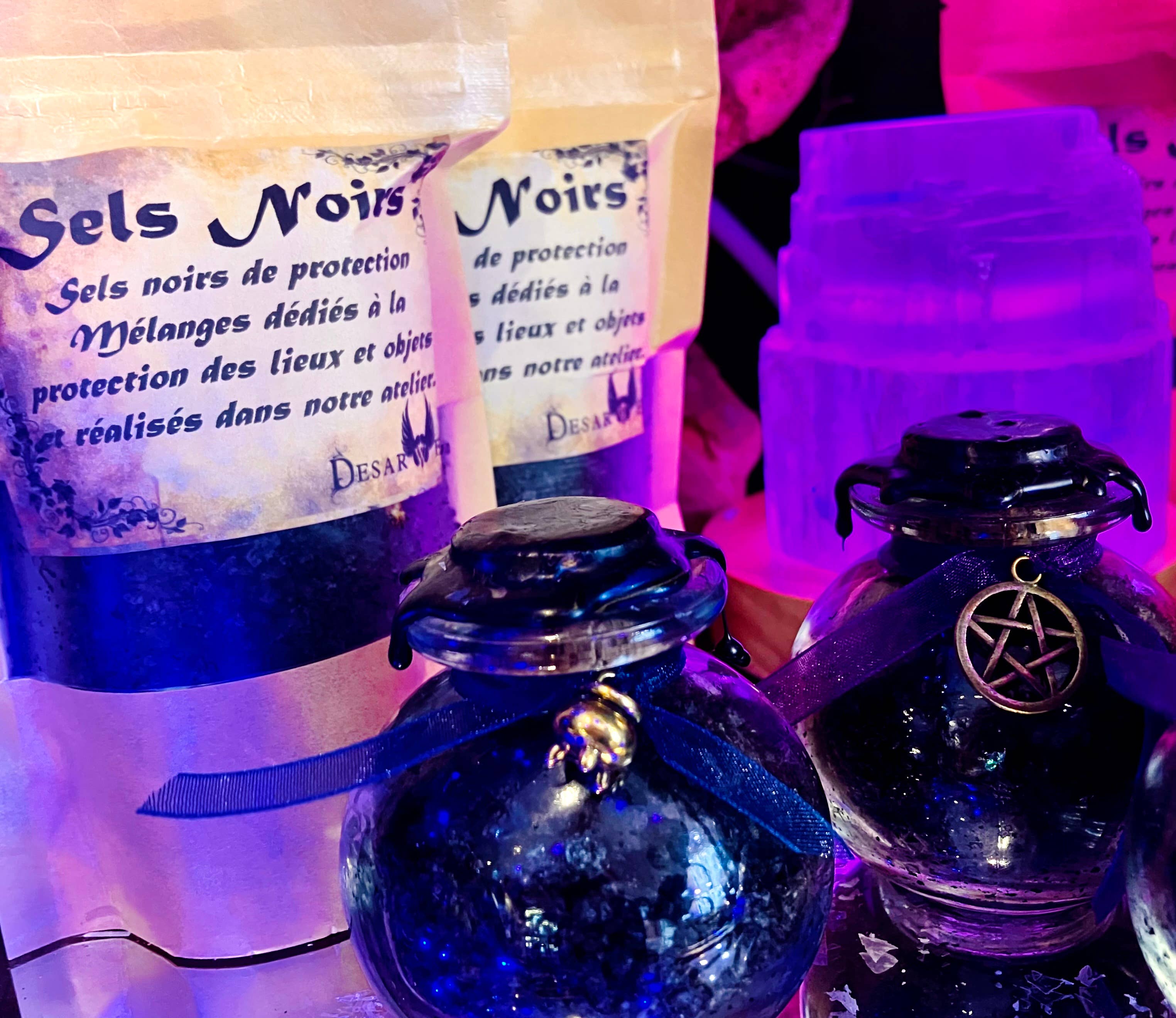 Desarwen - Wholesale Meditation Supplies - Witch Talisman Protection Black Salts4
