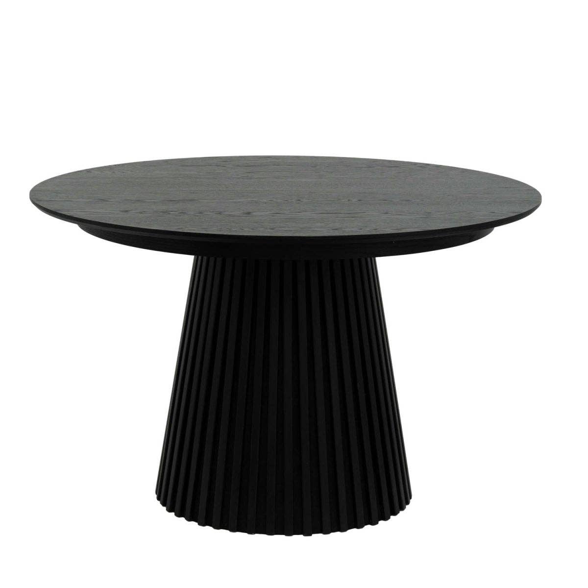 Furnhouse - Venta al por mayor Mesas auxiliares - Mesa de comedor redonda extensible Svendborg ø120/220 cm - Roble negro0