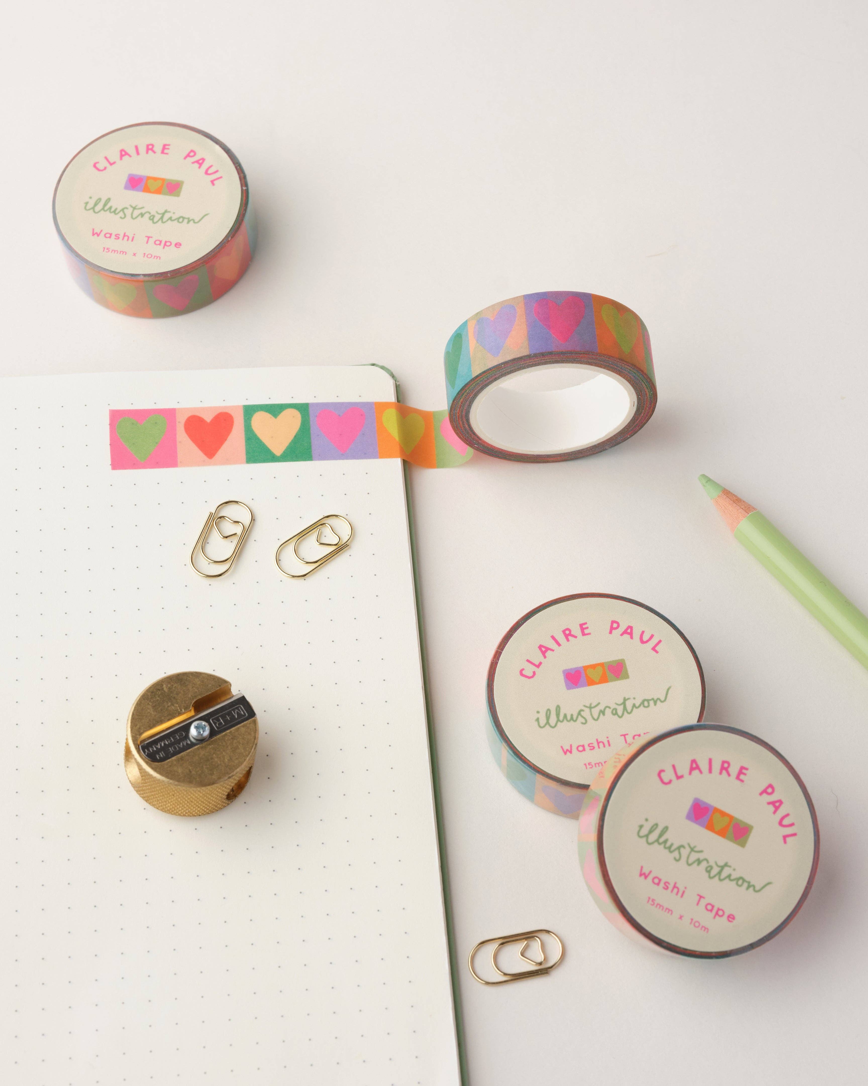 Claire Paul - Wholesale Washi Tape - Rainbow Love Hearts Washi Tape3