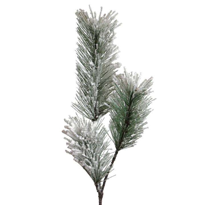 pine branch 47 cm with snow x 3 for wholesale by Floratexx