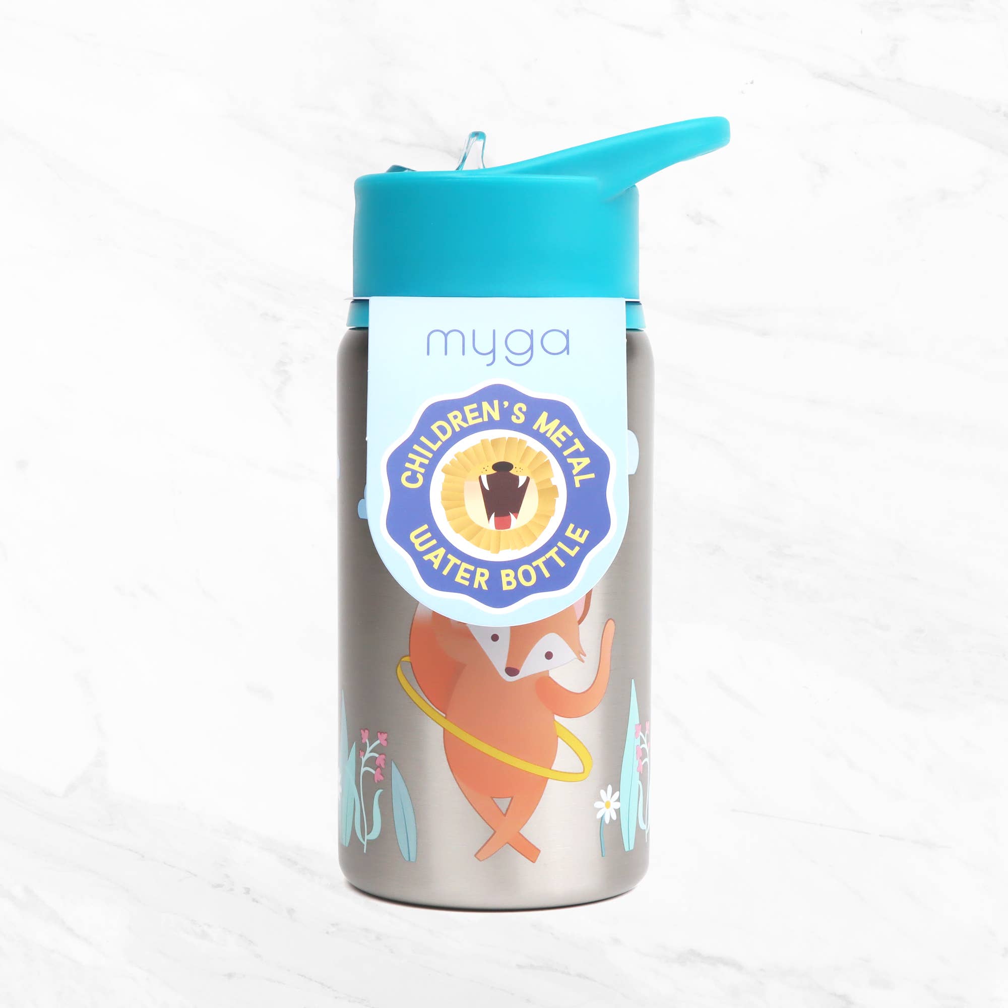 Myga - Wholesale Waterfles - Myga kindermetalen drinkfles met dierenmotief3