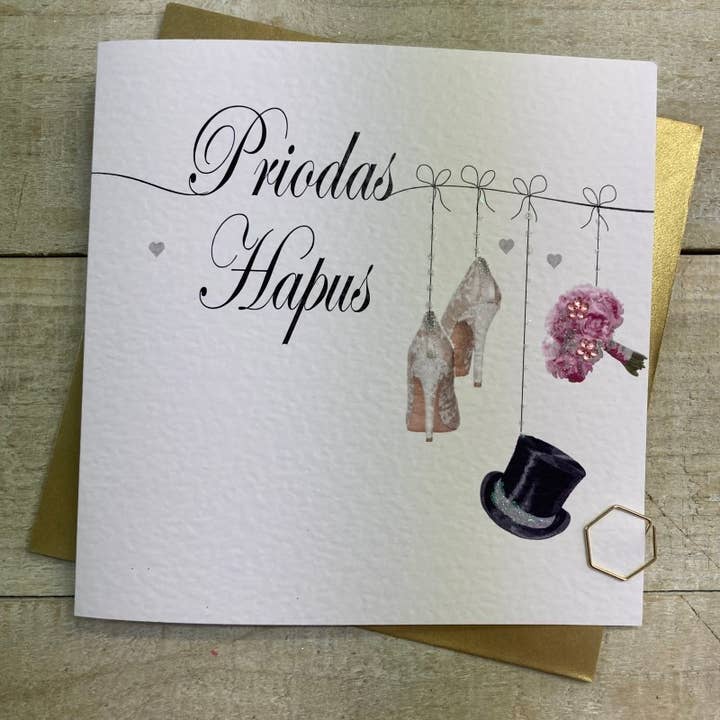 Welsh Wedding Hat, Shoes & Bouquet (WLL216) for wholesale by White Cotton Cards