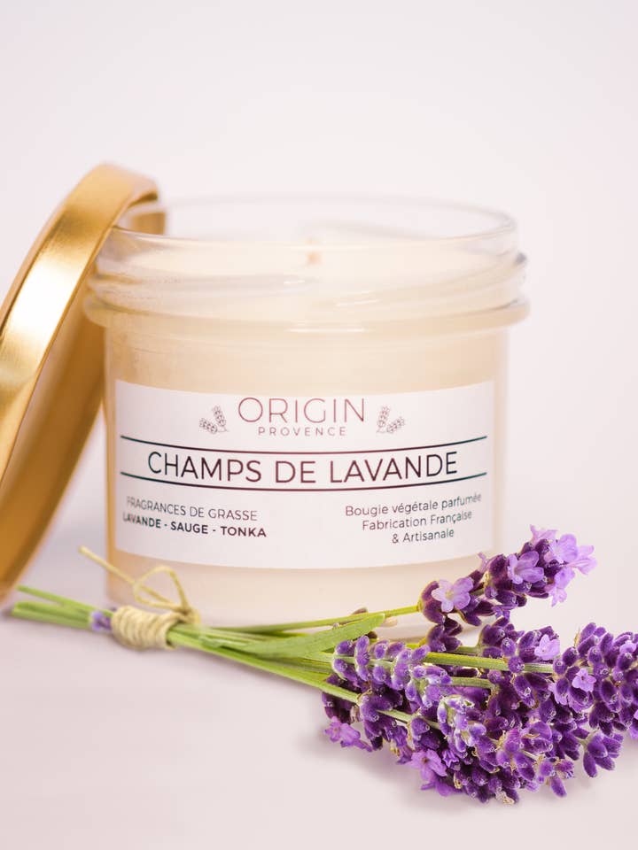 Duftlys med lavendelmark for engroshandel hos ORIGIN PROVENCE