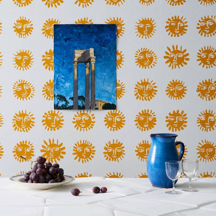 Sunne Wallpaper | Lemon for wholesale by Stoff Studios