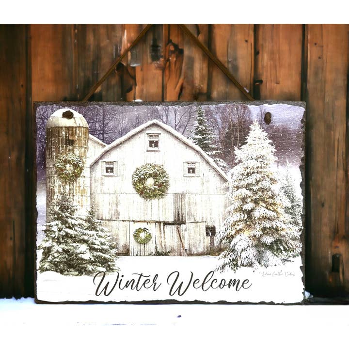 DNS Designs - Wholesale Christmas Wall Art - Winter Barn Slate