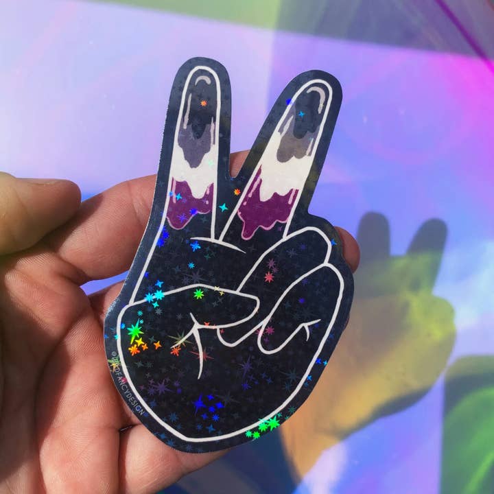 Aseksuelle flaghænder Prismatiske klistermærker for engroshandel hos Wild Fancy Design