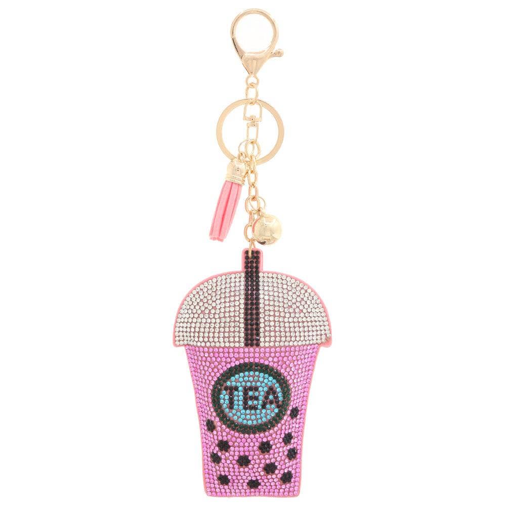 anbfashion – wholesale Keychain – Women's – BOBA TEA PUFFY RHINESTONE KEYCHAIN MKY-16192