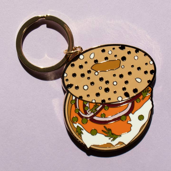 Bagel and Lox Keychain for wholesale by Love & Victory