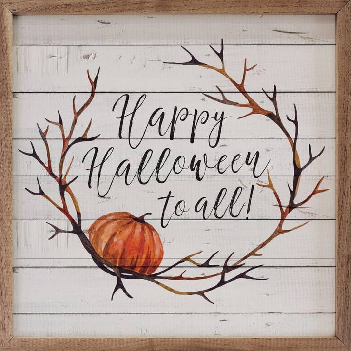 Happy Halloween To All Wreath Whitewash for wholesale by Kendrick Home
