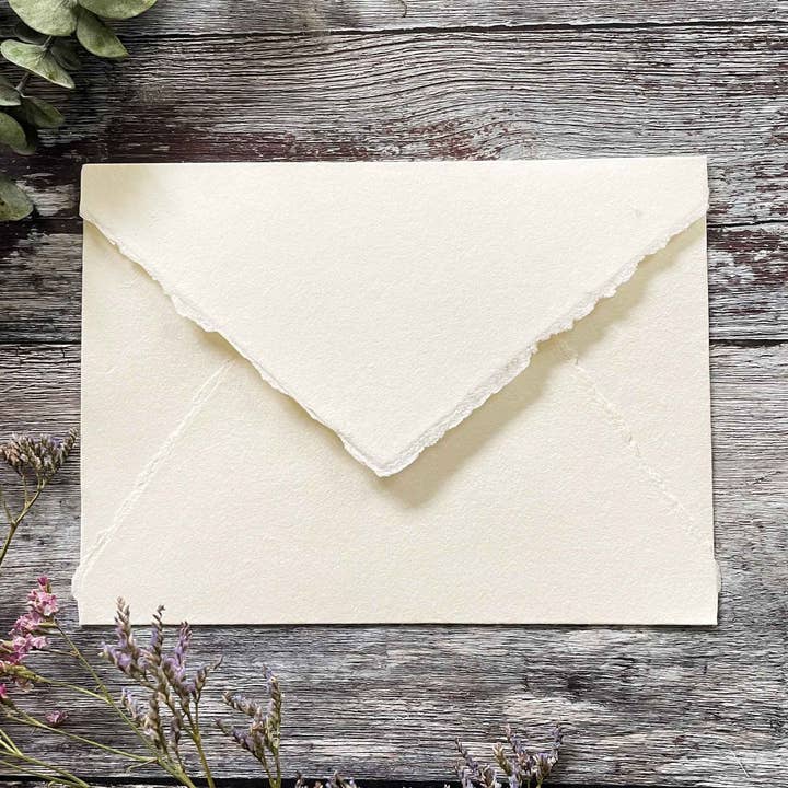 Ivory Handmade Paper Envelope | Recycled Cotton Rag for wholesale by The Natural Paper Company