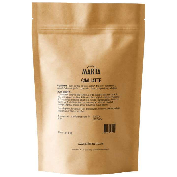 Atelier Marta – wholesale Health/detox tea – Chai Latte | 1 kg (Ideal CHR/food service/refill)