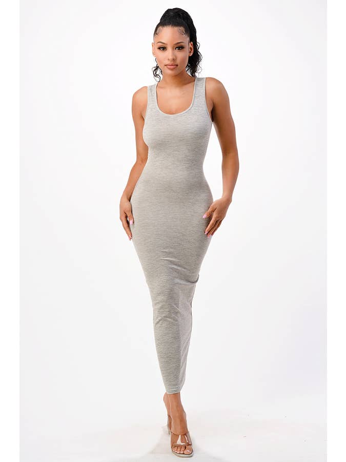 Lime All the Time – wholesale Klänning - Dam – Enfärgad muskel tank Maxi klänning2