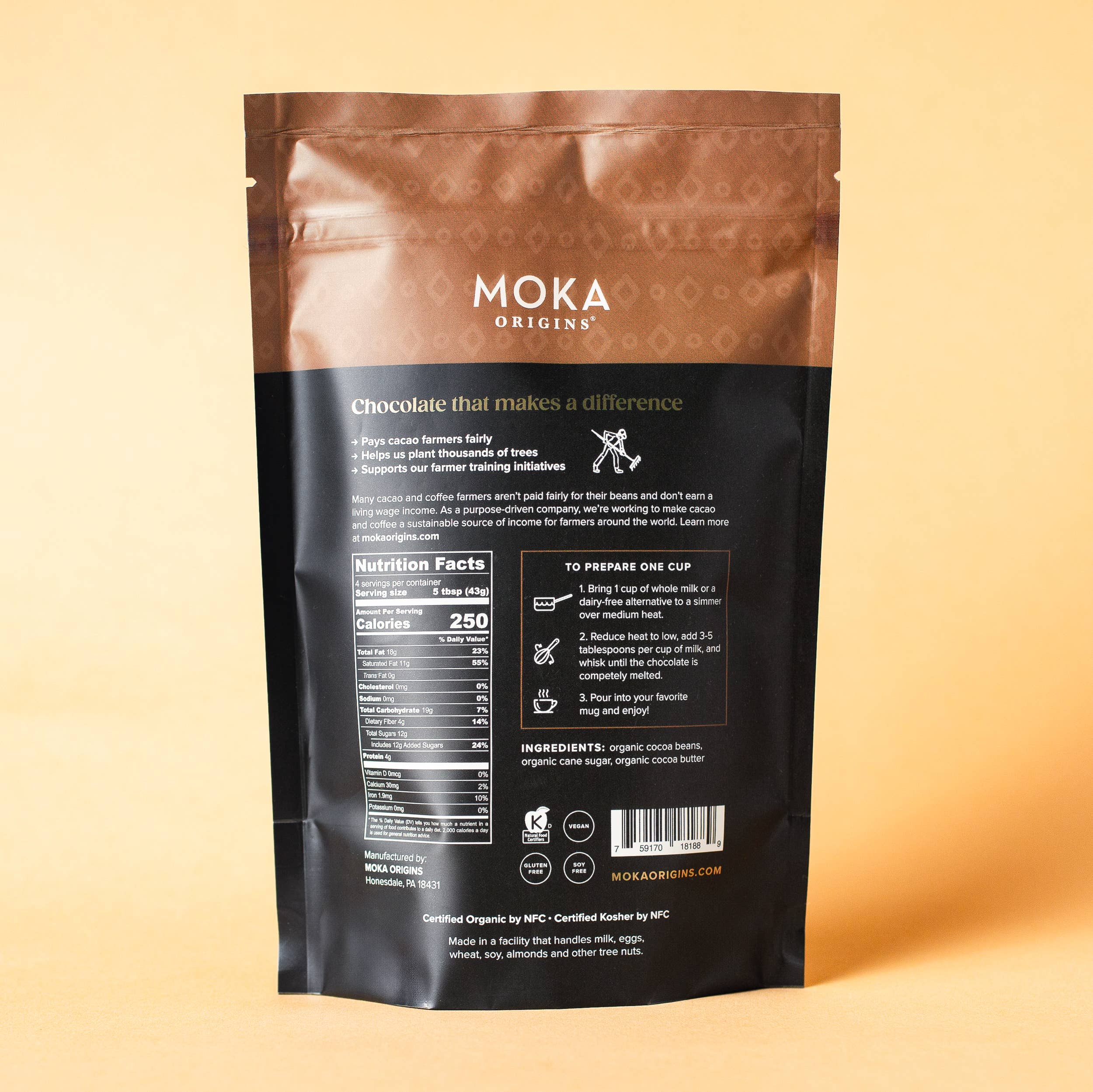 Moka Origins - Wholesale Hot Cocoa Mix/Kit - Pure Dark Drinking Chocolate1