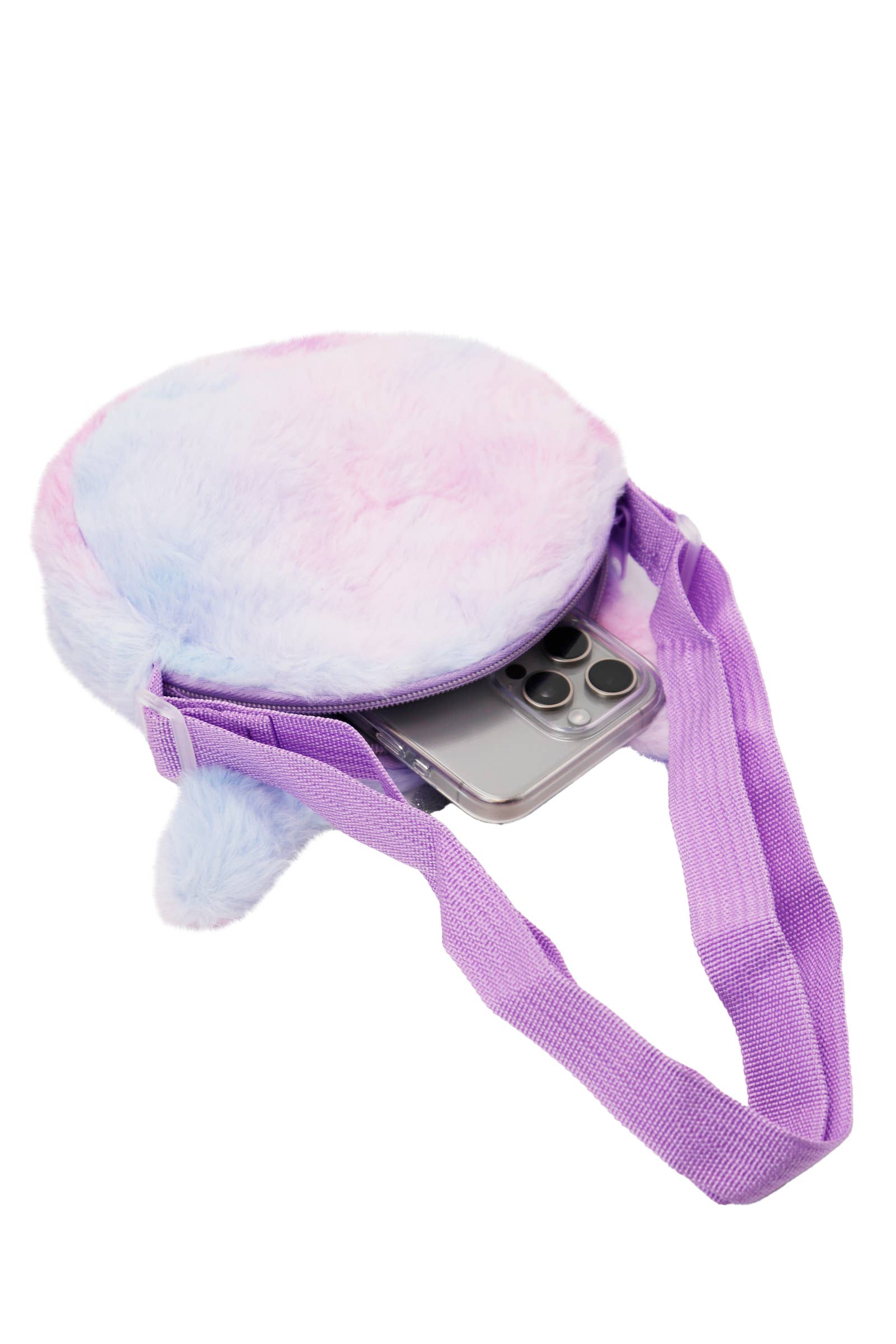 Cap Zone - Wholesale Crossbody Bag - Kids - Kitty Cat Princess Fuzzy Faux Fur Crossbody Bag3