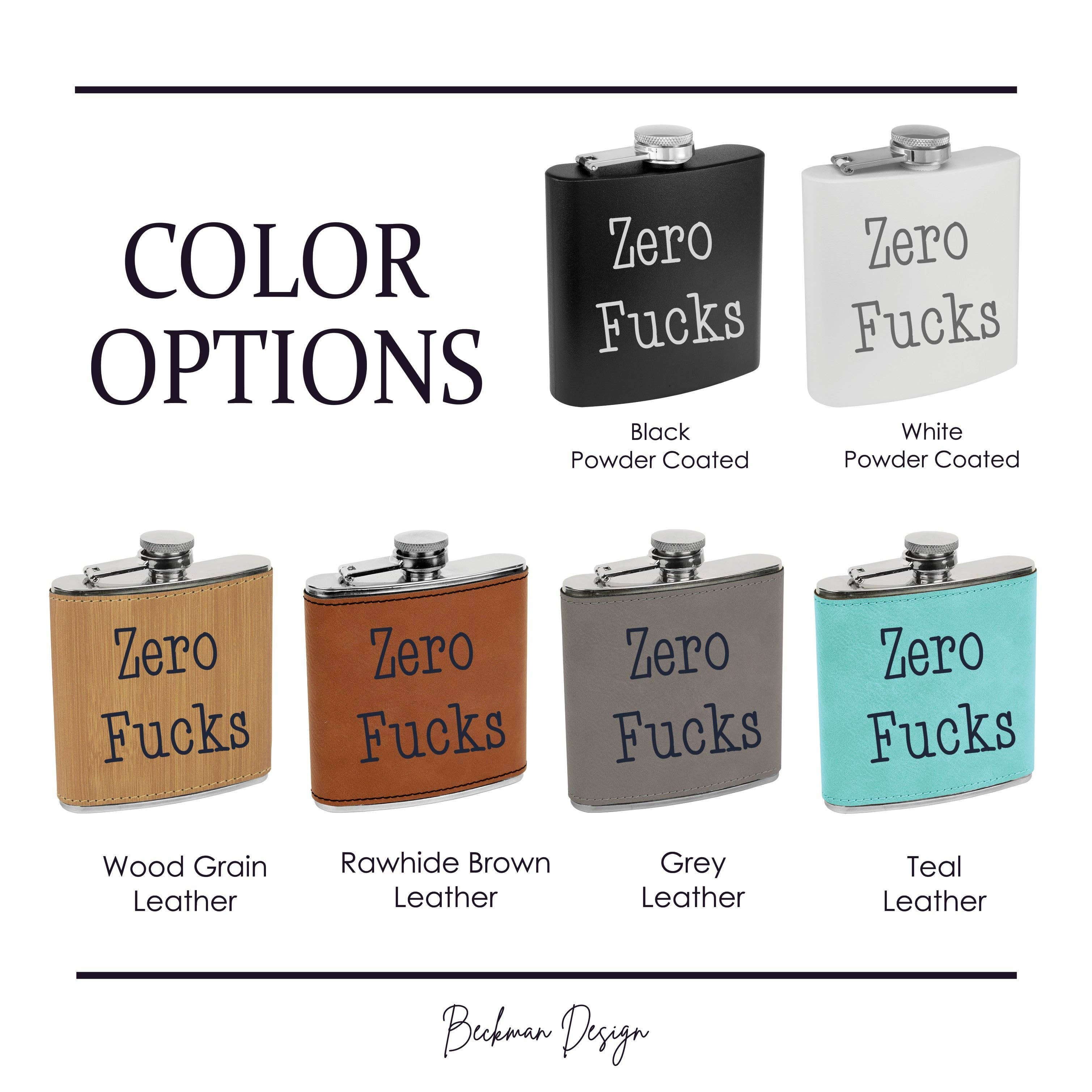 Beckman Design - Wholesale Flask - Flask- Zero Fucks1