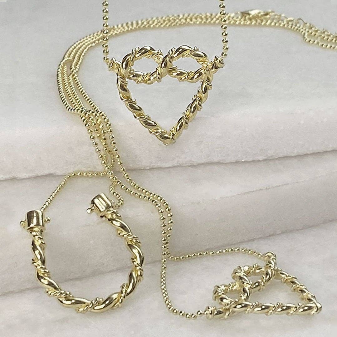 URBAN-EQUESTRIAN - Vendita all'ingrosso Bracciale a polsino - Bracciale Lariat «Love Me Knot» - Oro 14K su ottone5