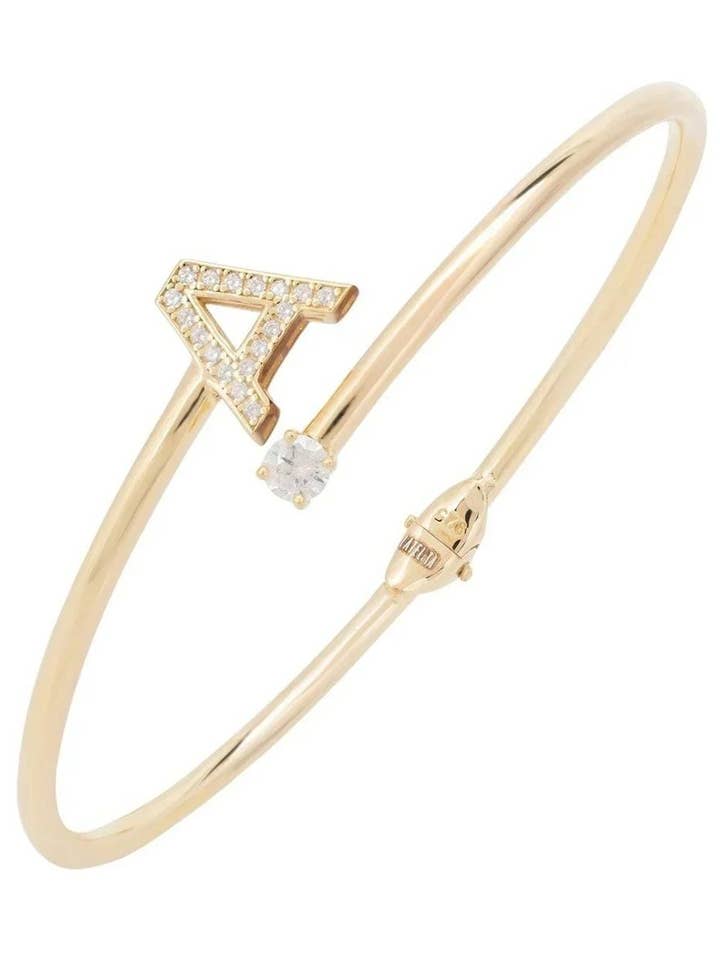 Initial Bangle Gold A for wholesale by Latelita