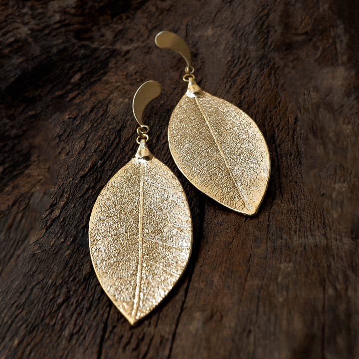 Quina Leaf Earring - M for wholesale by Anima Brasilis