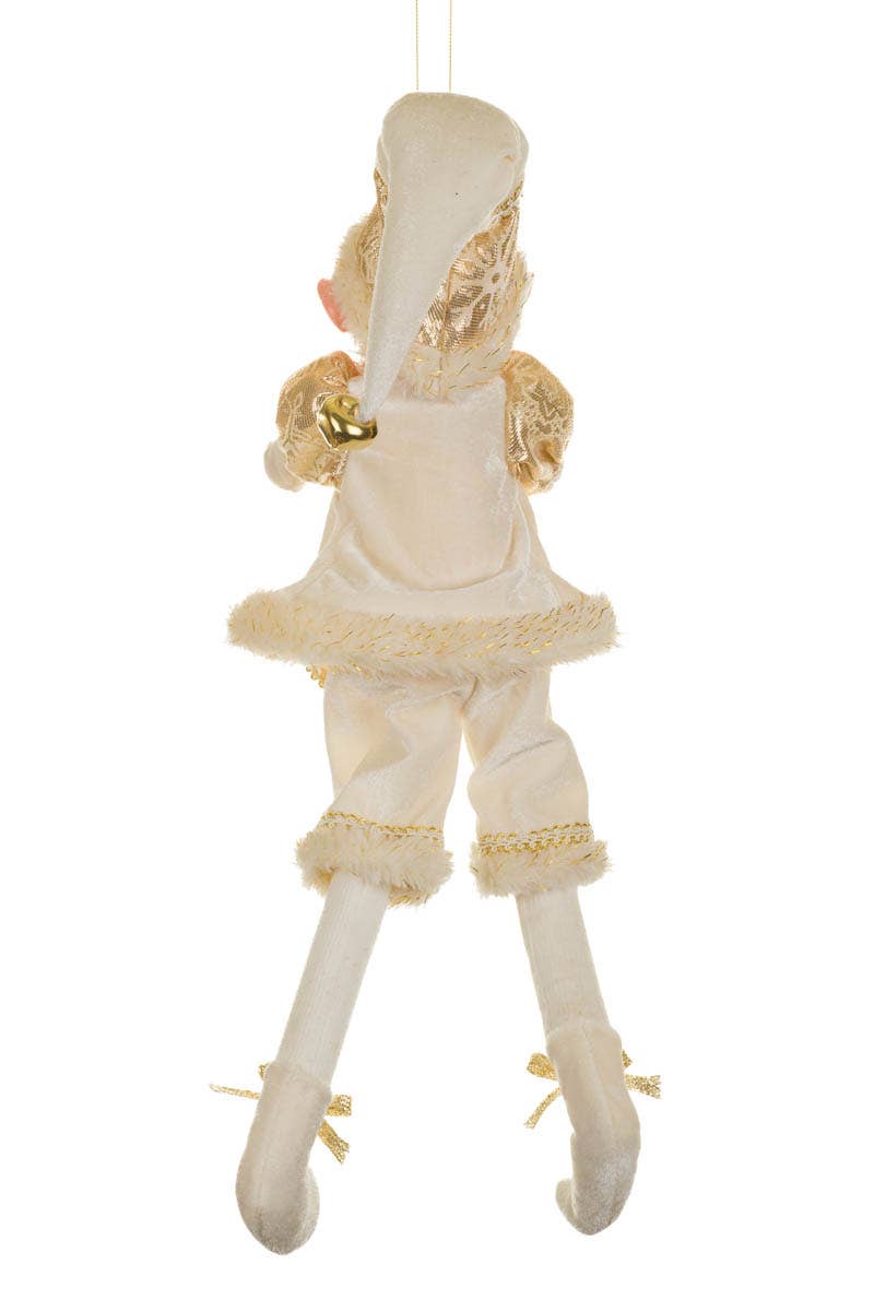 Starlight Collection - Wholesale Decorative Figurine - Ivory/Gold Festive Elf Figurine1
