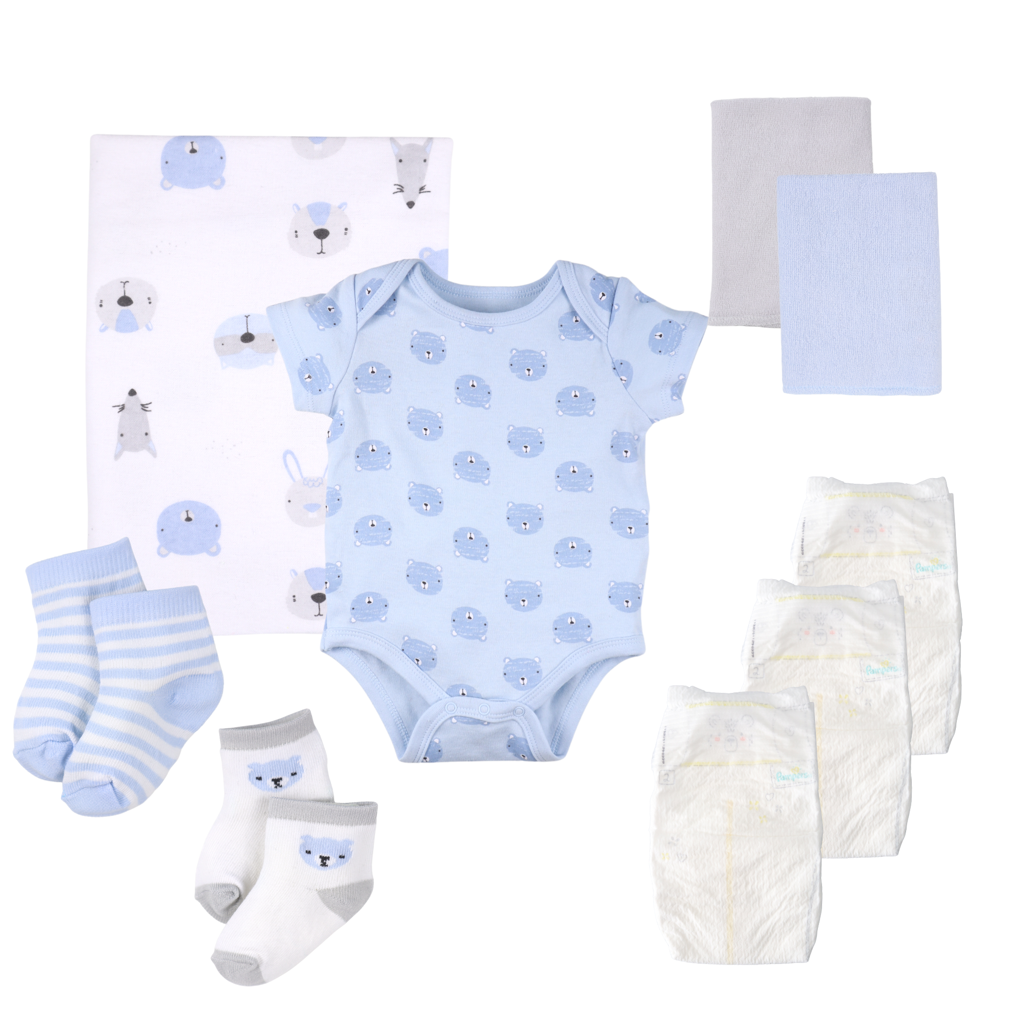 Baby Blossom Company - Wholesale New Mom Gift Box/Set - New Baby Boy Gift Layette Bouquet - Bear5