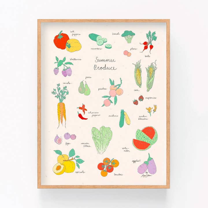 Impressão artística Summer Produse, Coleção Kaari's Kitchen por atacado de Kaari & Co.