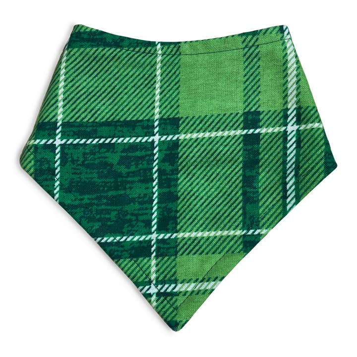 Emerald Plaid - Green St Patrick's Day Christmas Snap Dog & Cat Bandana for wholesale by Very Vintage Designs