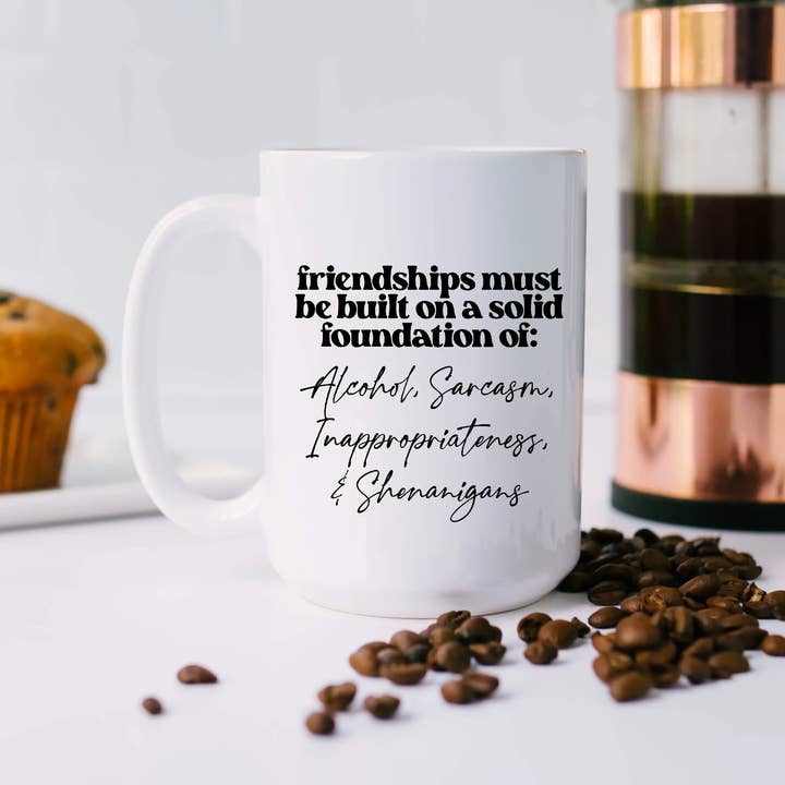 Solida grunder för vänskap 15 oz kaffemuggar för wholesale av SheMugs