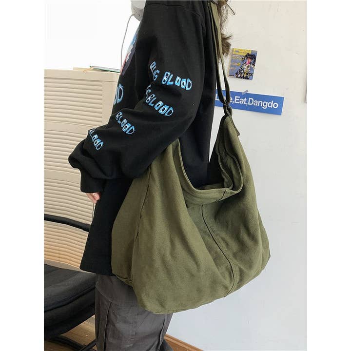 Casual Canvas Solid Color Bags Accessories for wholesale by Plush Looks