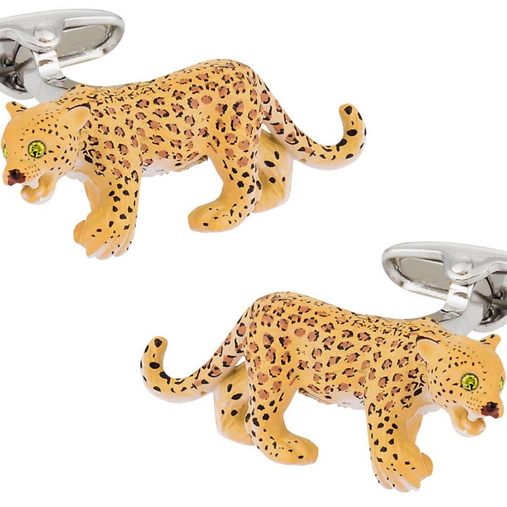 Leopard Cufflinks Painted for wholesale by Cuff-Daddy