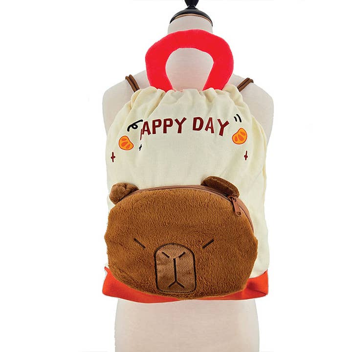 Happy Day Capybara Draw String Backpack in Canvas and other Purchase Wholesale string backpacks. Free Returns & Net 60 Terms on Faire trending on Faire.
