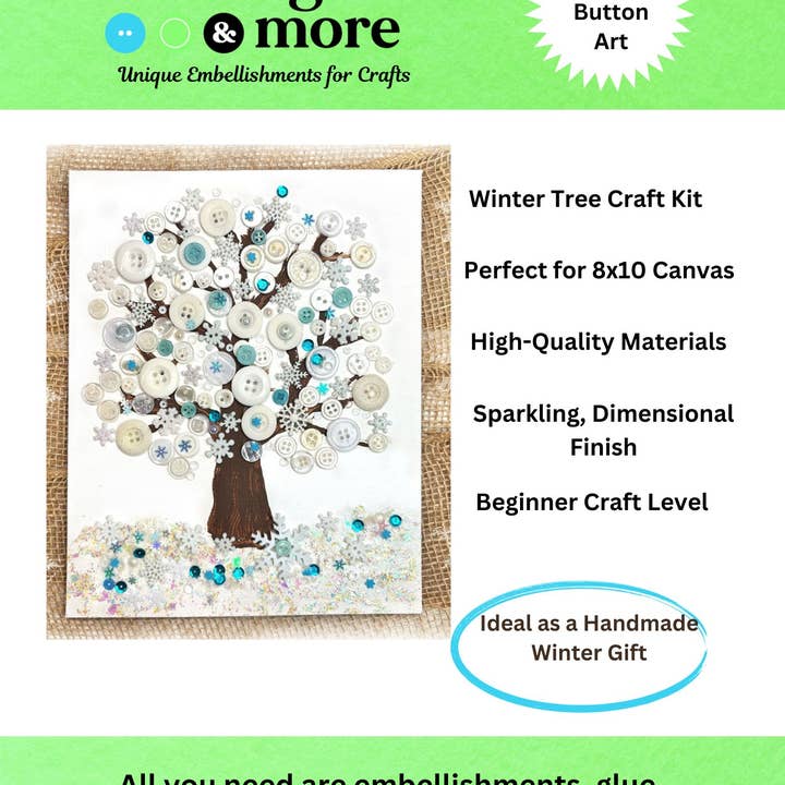 Winter Tree Canvas DIY Craft Kit for wholesale by Buttons Galore & More