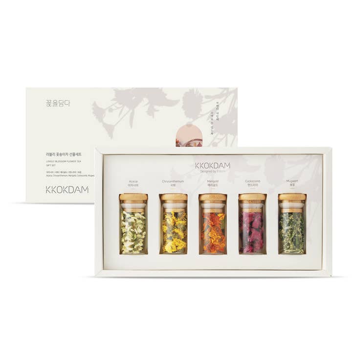KKOKDAM Premium Flower Tea - Wholesale Loose tea - Lovely Blossom Flower Tea Gift Set (1 set = 5 jars)1