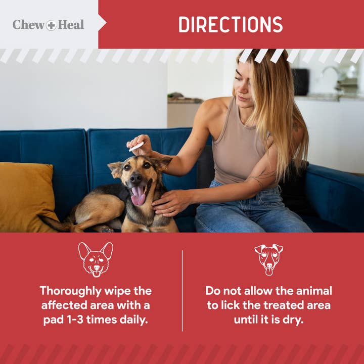 Chew + Heal - Wholesale Pet Grooming Aid - Dog - Antibacterial & Antifungal Medicated Wet Wipes for Dogs3