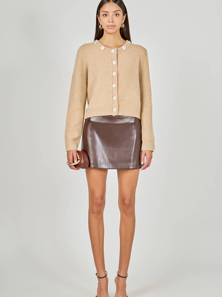 Cardigan a Maglia con Bottoni Floreali per la vendita all'ingrosso da parte di Endless Rose