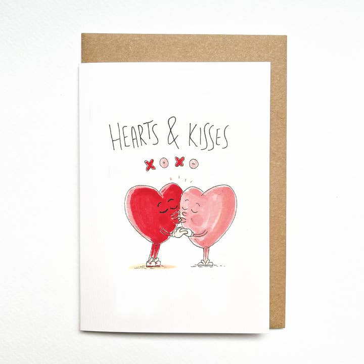 Well Drawn - Wholesale Valentine's Day Card - Hearts and Kisses0