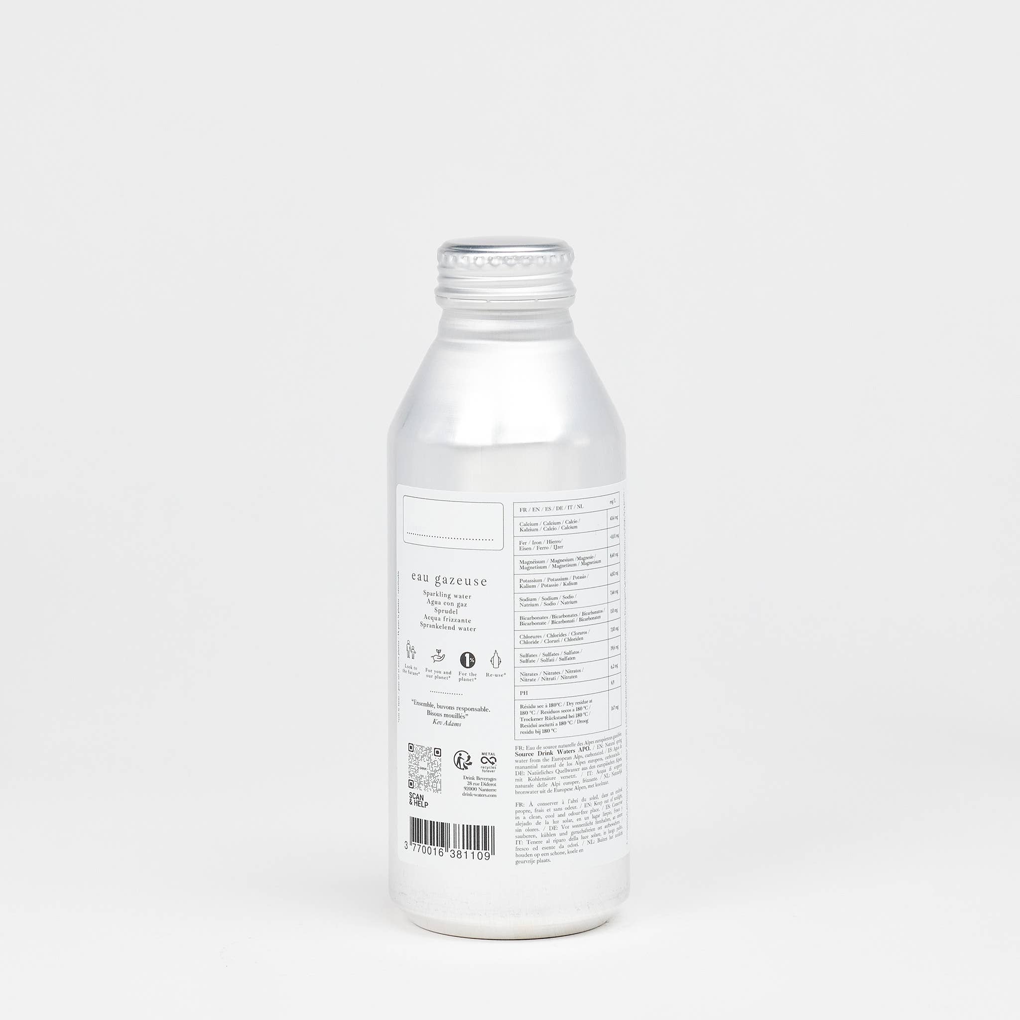 Drink Waters - Wholesale Sparkling Water - Carbonated Natural Spring Water from the Alps. Aluminium.1