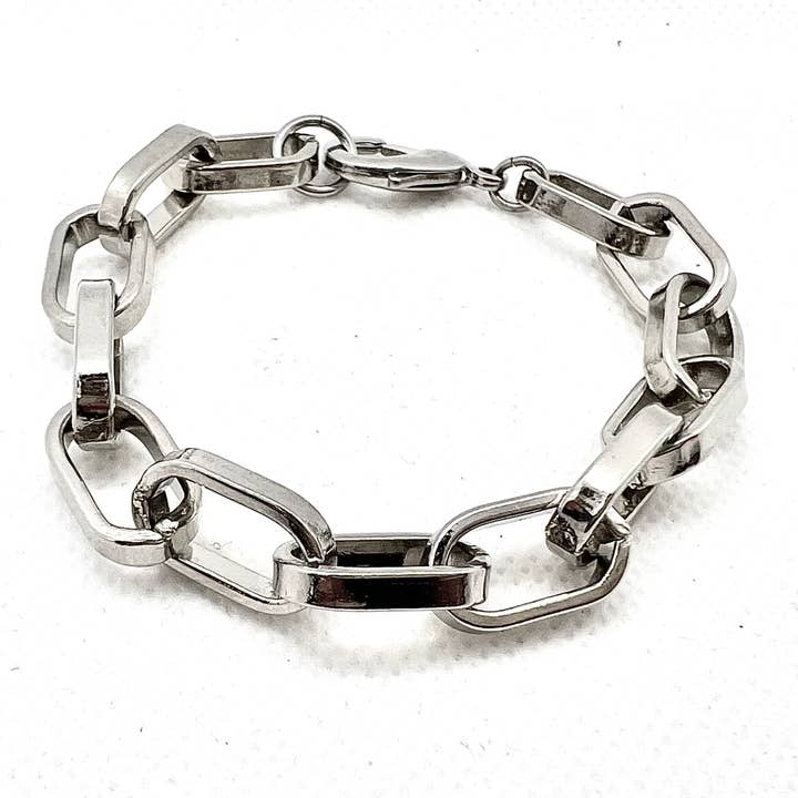thick paperclip link chain bracelet for wholesale by La Verita Jewelry
