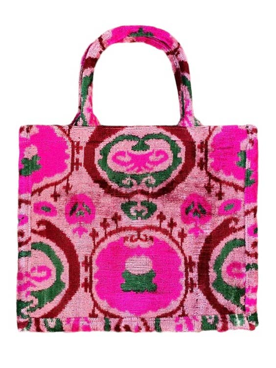 Silk Velvet Ikat Large Tote Bag for wholesale by AYCA DESIGN