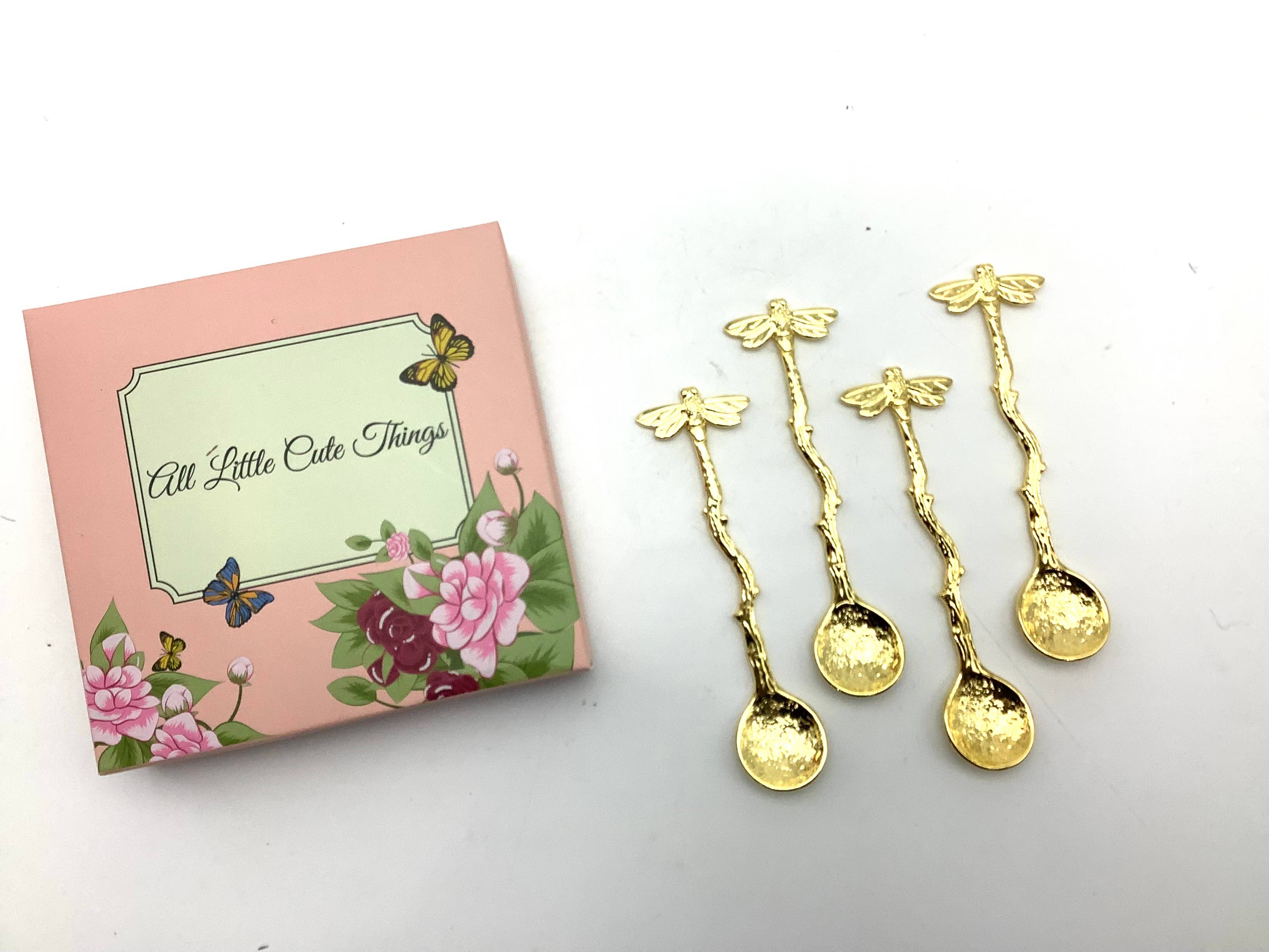 All Little Cute Things – Großhandel Esslöffel (Besteck) – Vergoldeter Löffel Schmetterlingsgriff Geschenkbox Tee Kaffee2