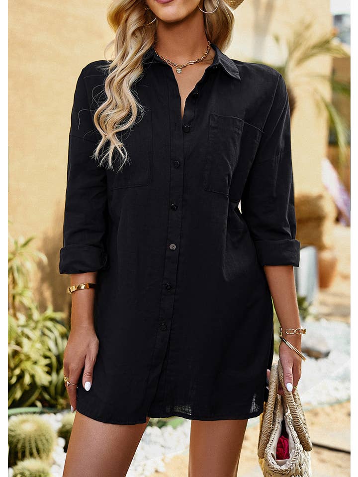 YNIQUE - Wholesale Button Down Shirt - Women's - Women's Oversized Shirts Blouses Tops Long Sleeve Button Up