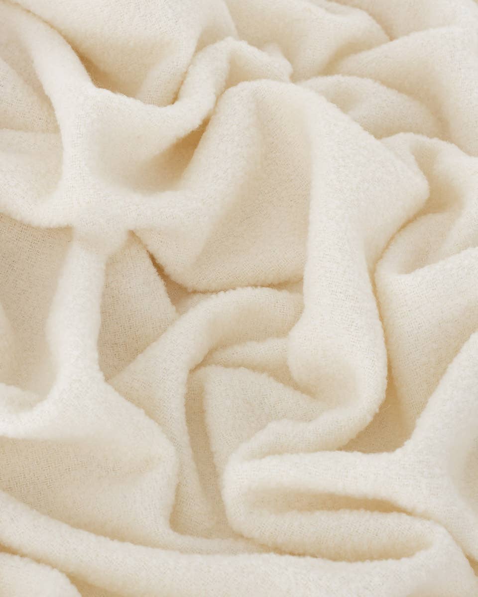 MoST - Wholesale Throw Blanket - Wool bouclé throw blanket PARIS white1