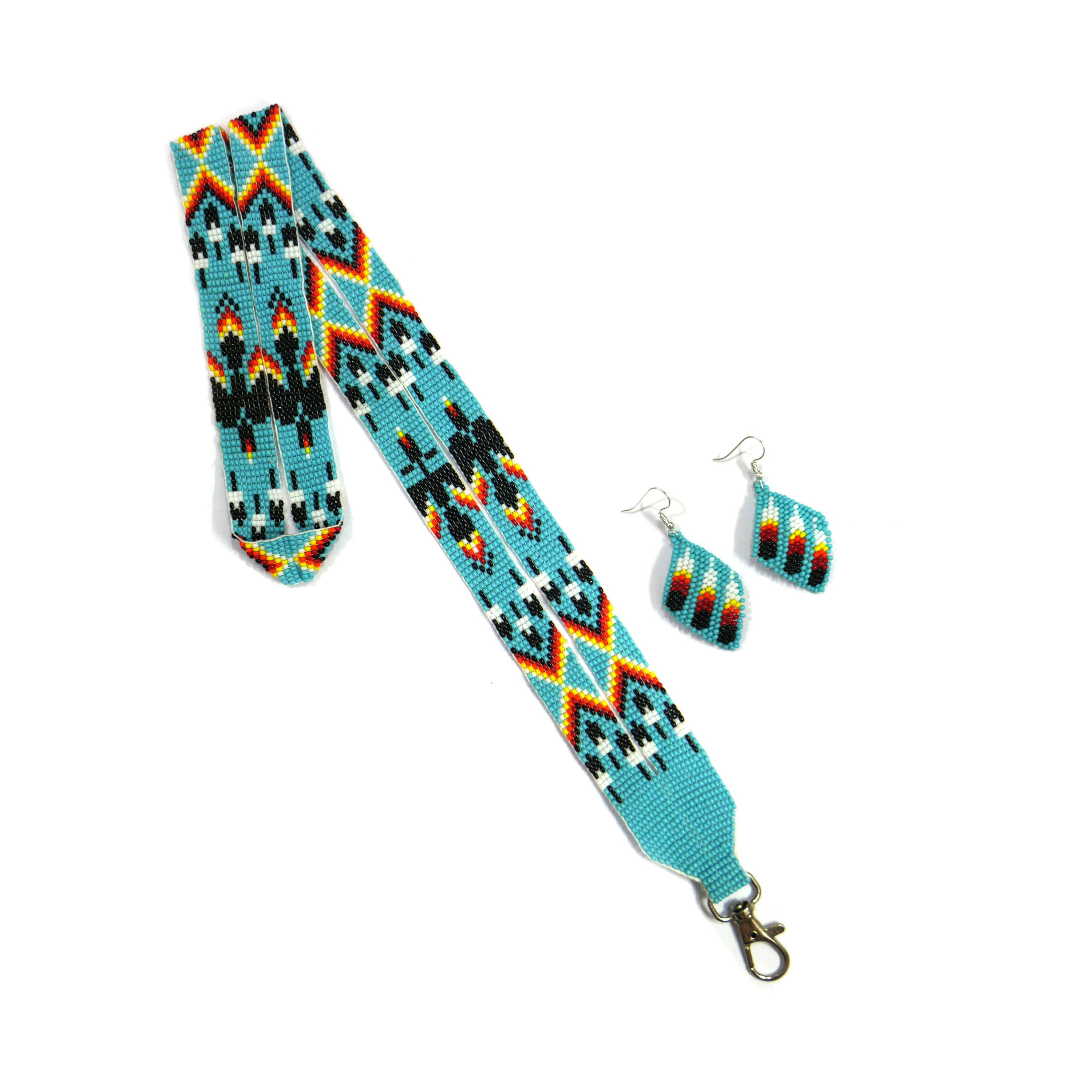 KANGURAH - Wholesale Lanyard - Women's - Beaded Lanyard with Matching Beaded Earrings, ID Card Holder25