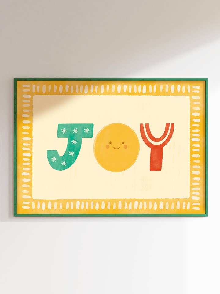 JOY Print - Happy Positive Modern Kids Art Print Gift for wholesale by Lauren Sissons Studio