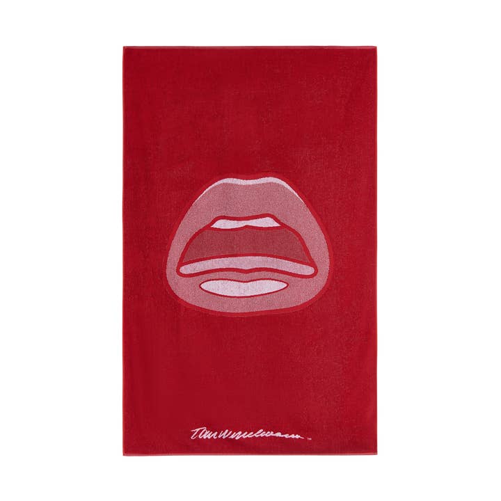 Tom Wesselmann “Mouth” Icon Jacquard Beach Towel for wholesale by Rome Pays Off