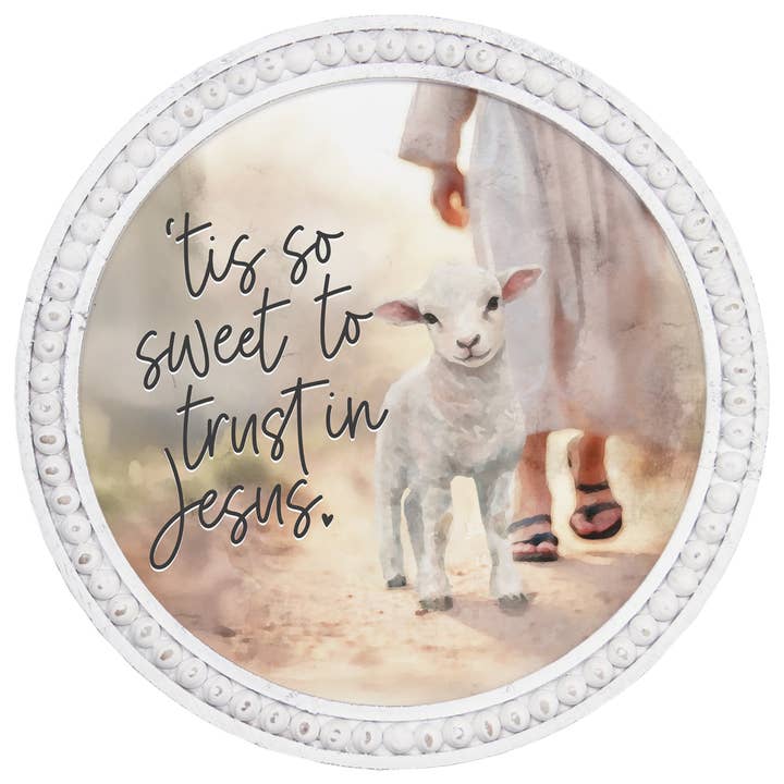 Så Söt Lamm - Pärlad Konst Rund för wholesale av Sincere Surroundings